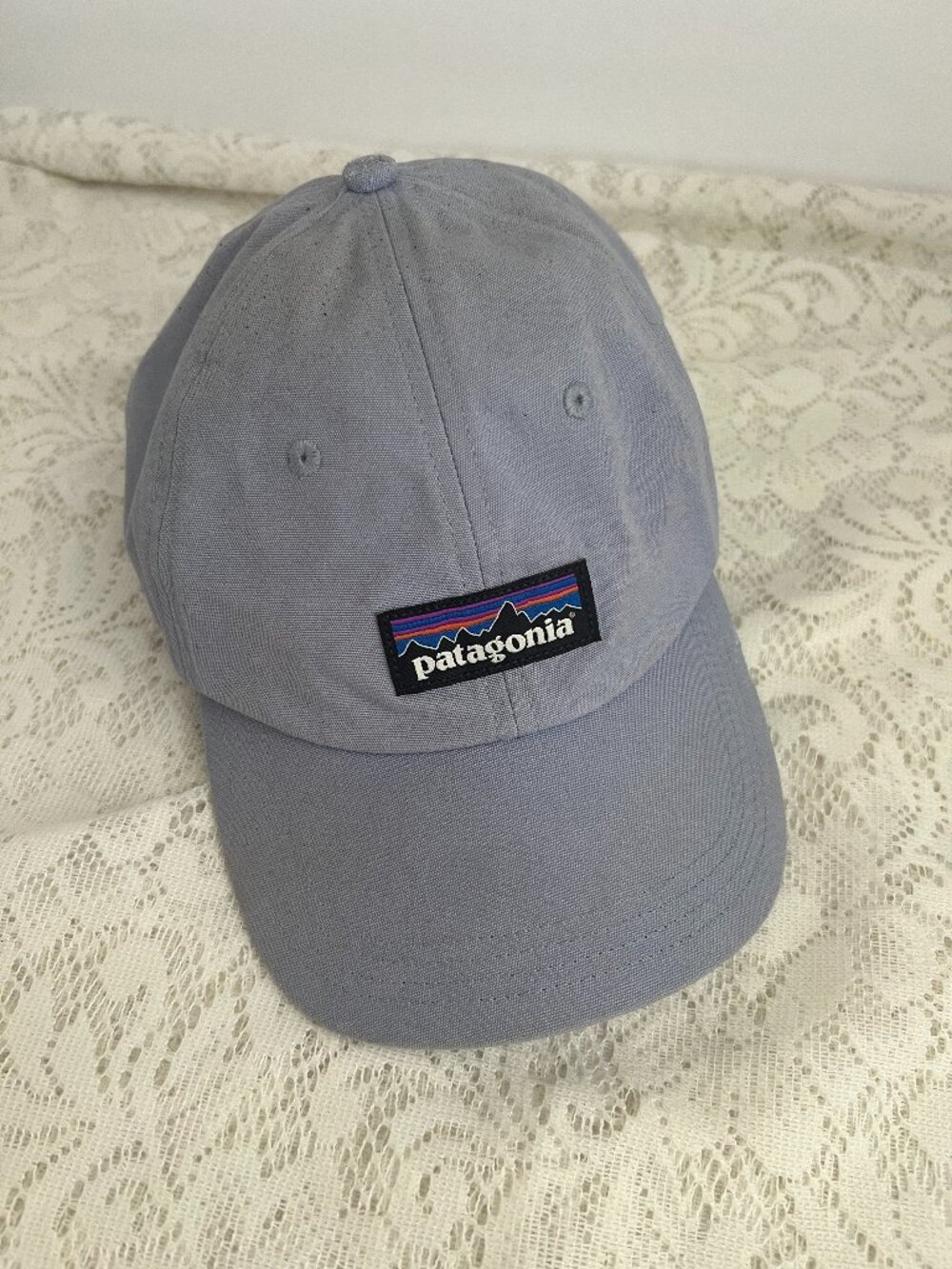 Patagonia P-6 Logo Canvas Cap Gray Adjustable Hat Outdoor Lifestyle